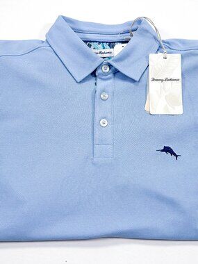Tommy Bahama Five O'Clock IslandZone M Men's Light Sky Blue Polo NEW NWT